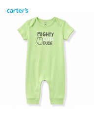 CARTERS GREEN CUTE DUDE ROMPER