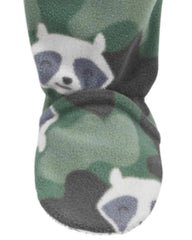 CARTERS GREEN RACCOON PRINT FLEECE ROMPER