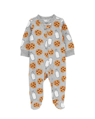 CARTERS GREY COOKIE FLEECE SLEEP & PLAY ROMPER