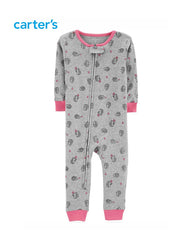 CARTERS HEDGEHOG PRINTED ZIP ROMPER