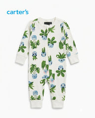 CARTERS JUNGLE PALS COTTON ZIP UP ROMPER