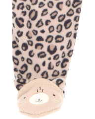 CARTERS LEOPARD PRINT FLEECE SLEEP & PLAY ROMPER