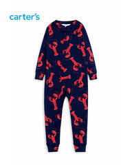 CARTERS NAVY LOBSTER PRINT BABY ROMPER