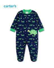 CARTERS NAVY TURTLE SLEEP & PLAY ROMPER