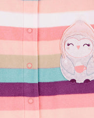 CARTERS OWL FLEECE SNAP-UP SLEEP & PLAY ROMPER