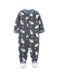 CARTERS PENGUIN FLEECE SLEEP & PLAY ROMPER