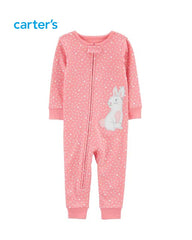 CARTERS PINK BUNNY SNUG FIT COTTON ROMPER