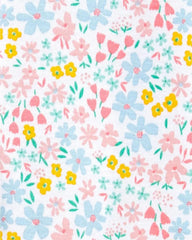 CARTERS PINK FLORAL PRINT SNUG FIT COTTON ROMPER