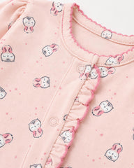 CARTERS PINK OWL PRINT RUFFLE FOOTED SLEEP & PLAY ROMPER