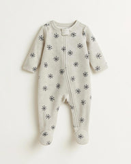 CARTERS PRINTED MICRO FLEECE FOOTED ROMPER