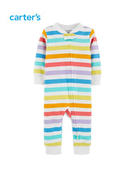 CARTERS STRIPED 2 WAY ZIP ROMPER