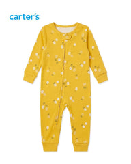 CARTERS SUNNY DAISY COTTON ZIP ROMPER