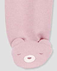 CARTERS WAFFLE KNIT 3 PACK TOP & BOTTOM WITH HEADBAND