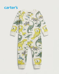CARTERS WHITE DINO WORLD BABY ROMPER