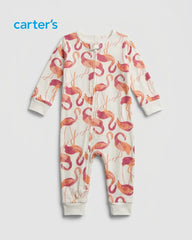 CARTERS WHITE FLAMINGO BLISS BABY ROMPER