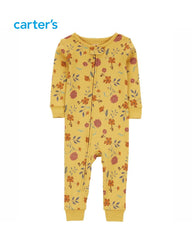 CARTERS YELLOW FLORAL PRINT COTTON ROMPER