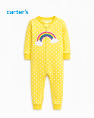 CARTERS YELLOW POLKA DOT RAINBOW SNUG FIT ROMPER