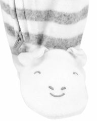 CATERS STRIPED ZIP UP FLEECE SLEEP & PLAY ROMPER