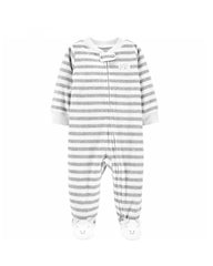 CATERS STRIPED ZIP UP FLEECE SLEEP & PLAY ROMPER