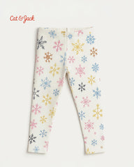 CAT& JACK SNOWFLAKE PRINTED PLUSH LEGGING