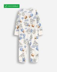 COCCORDRILLO WHITE ELEPHANTS LONG SLEEVE ROMPER