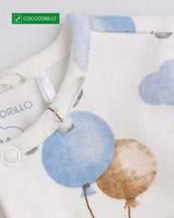 COCCORDRILLO WHITE ELEPHANTS LONG SLEEVE ROMPER