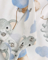 COCCORDRILLO WHITE ELEPHANTS LONG SLEEVE ROMPER