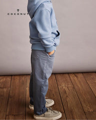 COCONUT STEEL BLUE COTTON DRAWSTRING TWILL PANT