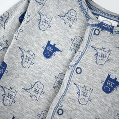 COOL CLUB DARK GREY BLUE GRAPHIC PRINT DOUBLE LAYERED TOP
