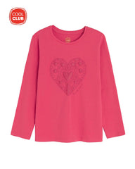 COOL CLUB HOT PINK LONG SLEEVE T-SHIRT