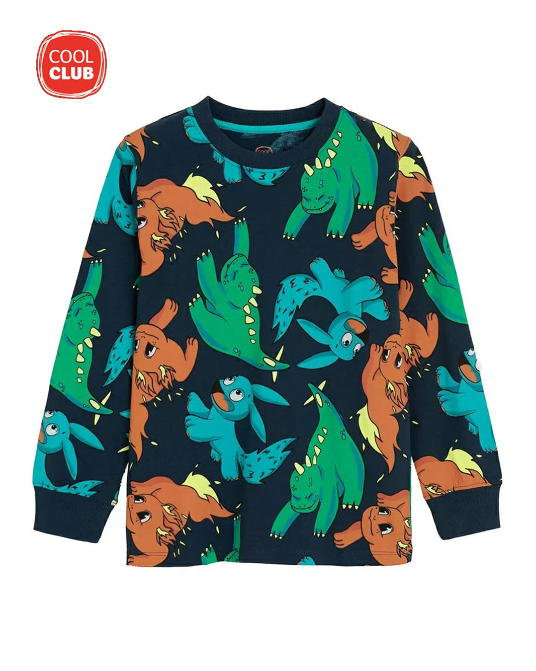 COOL CLUB LONG SLEEVE ALL OVER PRINT T-SHIRT