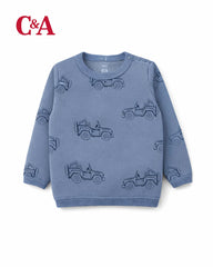 C&A BLUE JEEP PRINTED SWEATSHIRT WITH TROUSER SET