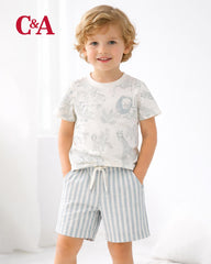 C&A JUNGLE SAFARI COTTON T-SHIRT WITH SHORT SET