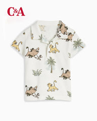 C&A OFF WHITE LION KING POLO T-SHIRT WITH SHORTS 2 PCS SET