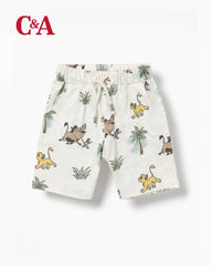 C&A OFF WHITE LION KING POLO T-SHIRT WITH SHORTS 2 PCS SET
