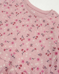 C&A PINK FLORAL PRINT LONG SLEEVE DRESS