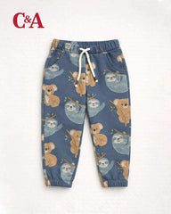C&A TEAL BLUE KOALA PRINTED FLEECE SWEATSHIRT WITH TROUSER SET