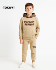 DKNY BOYS FLEECE HOODED SWEATSHIRT WITH TROUSER SET