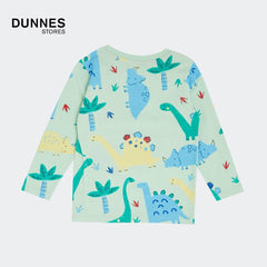 DUNNES DINO GREEN PRINTED T-SHIRT