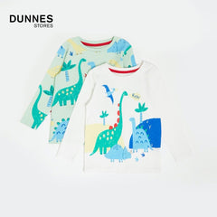 DUNNES DINO PRINTED 2 PCS T-SHIRT SET