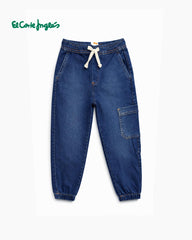 EL CORTE INGLES DEEP BLUE COMFORT DENIM JOGGERS PANT