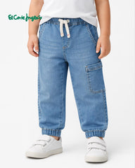 EL CORTE INGLES MID BLUE COMFORT DENIM JOGGERS PANT