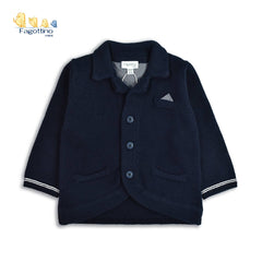 FAGOTTINO ROYAL BLUE KNITTED CARDIGAN COAT