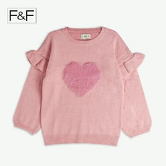F&F PINK HEART APPLIQUE SWEATER