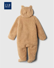 GAP BABY TEDDY FLEECE CAMEL HOODED PRAM SUIT