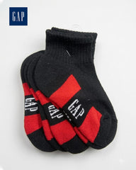 GAP BLACK & RED ANKLE SOCKS - 3 PACK