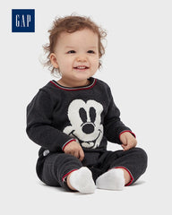 GAP DARK GREY DISNEY MICKEY TEXTURED BODYSUIT