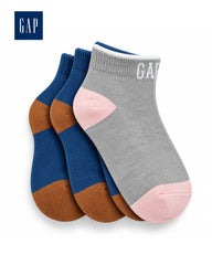 GAP GIRLS MULTICOLOR ANKLE SOCKS - 3 PACK