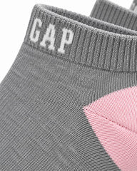 GAP GREY & PINK ANKLE SOCKS - 3 PACK