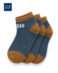 GAP NAVY & BROWN GAP ANKLE SOCKS - 3 PACK